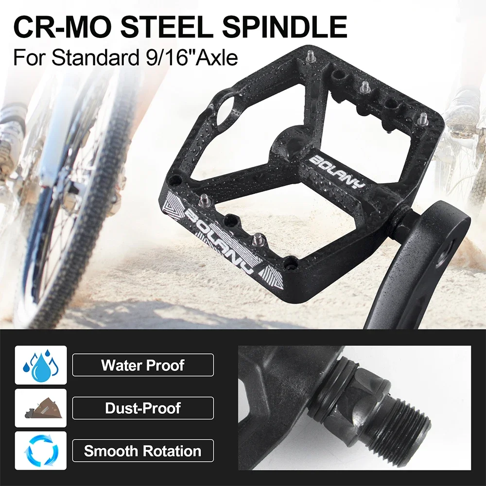 Велосипедные педали BOLANY Нескользящие нейлоновые с подшипником 10 колышек