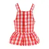 Pet Dress Pet Garment Decor Plaid Pattern Sleeveless Friendly to Skin Non-Irritation Easy-wearing Decorative Polyester Cat Dog 5