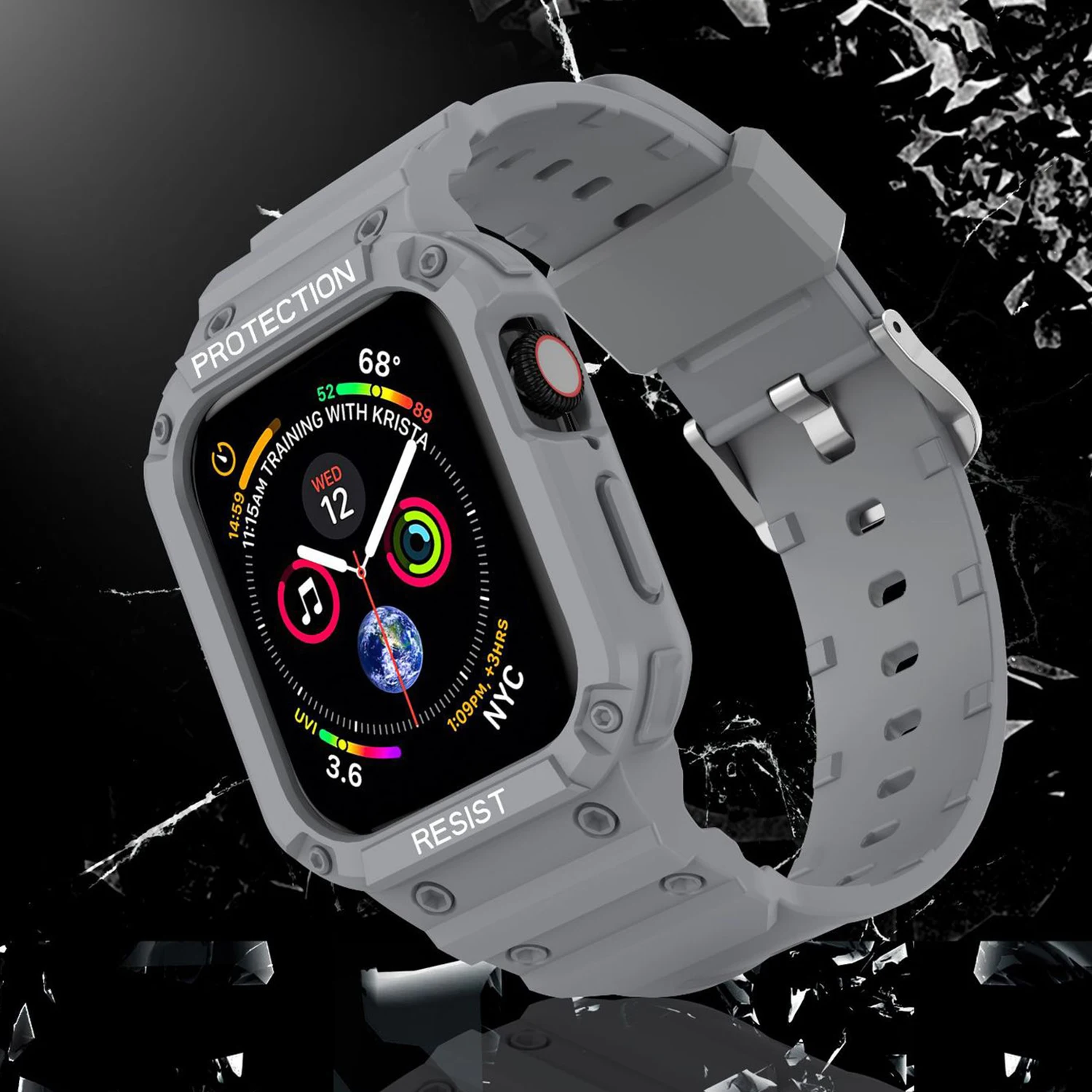 Чехол для Apple Watch Band 44 мм 45 42 40/38 ремешок часов Iwatch Series 7 6 5 4 SE защитный чехол из ТПУ