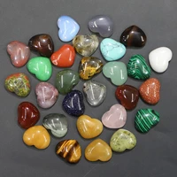 15x18mm natural stone crystal agates turquoises heart shape cab cabochons no hole beads diy jewelry accessories wholesale 30pcs