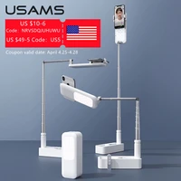 USAMS Portable Phone Holder Selfie Ring Light Mini Desk LED Fill Lights 3200-5500K With 1000mAh Battery For Video YouTube TikTok