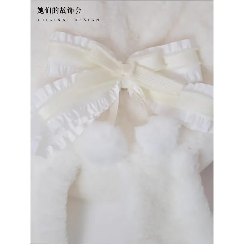 Милые береты с кроличьими ушками и бантом на ремешке кепка Y2K универсальные