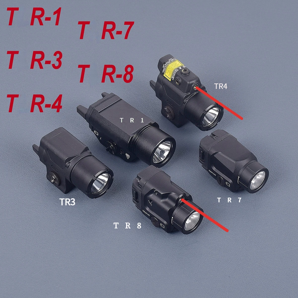 Тактическое оружие светильник TR8 TR7 TR1 TR4 X300, Красный лазерный прицел, пистолет Glock 1911, стробоскоп, фонарик, винтовка 9 мм, тренировочное отверстие