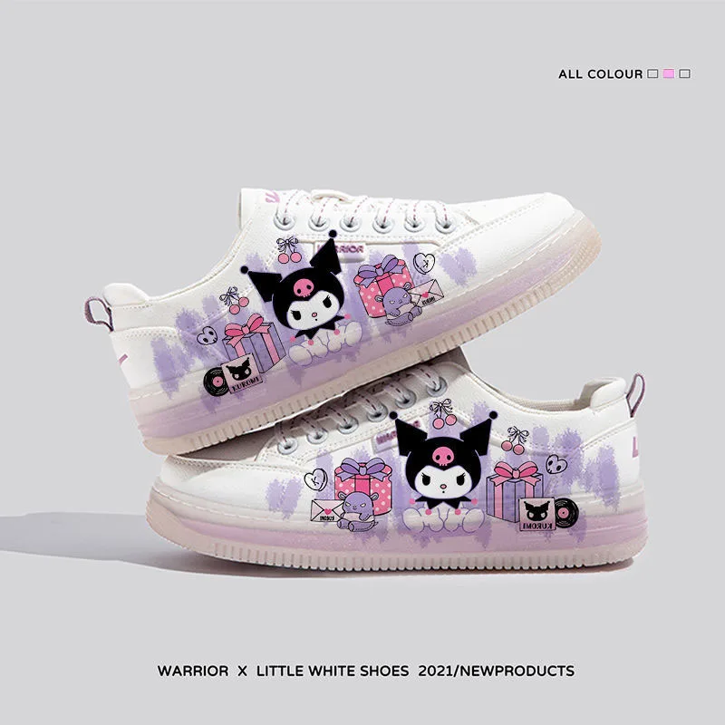 

Kawaii Sanrio Покемон персонажи аниме Kuromi Pikachu Cinnamoroll мультфильм студентка девочка Белая обувь повседневные кроссовки новые аутентичные