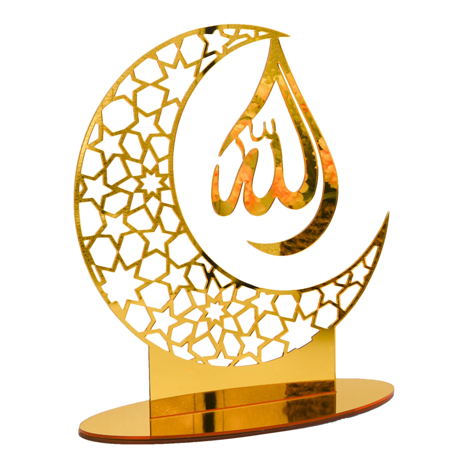 

Eid Mubarak Acrylic Ornaments Ramadan Decorations For Home Ramadan Muslim Islamic Festival Party Eid Al Adha With Light Strip