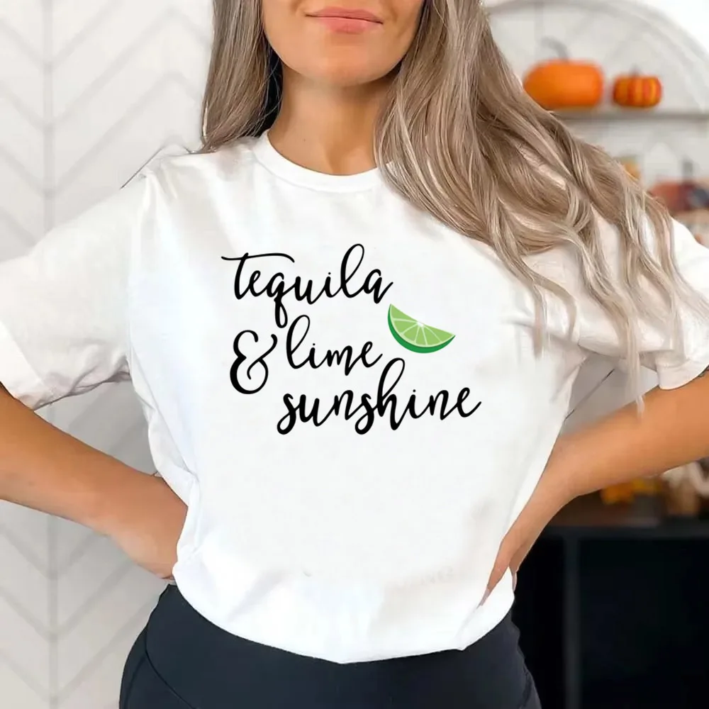 Tequila Lime And Sunshine t shirt teen Psychedelic kawaii korean clothes tshirt harajuku Pop Culture 80s graphic 2000s anime