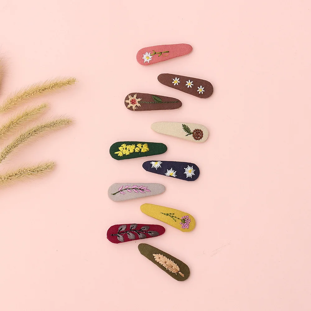 

1PCS New INS Style Hair Accessories for Children BB Clip for Girls Cute Hair Clip 3D Embroidery for Little Girl Bangs Edge Clip