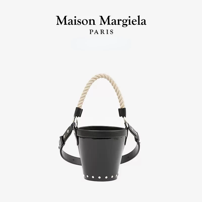 

Maison Margiela Bucket Handbags Women's 23SS New MM6 Fashion Woven Hemp Rope 3 Color Design Crossbody Bag Purse Luxury Bags