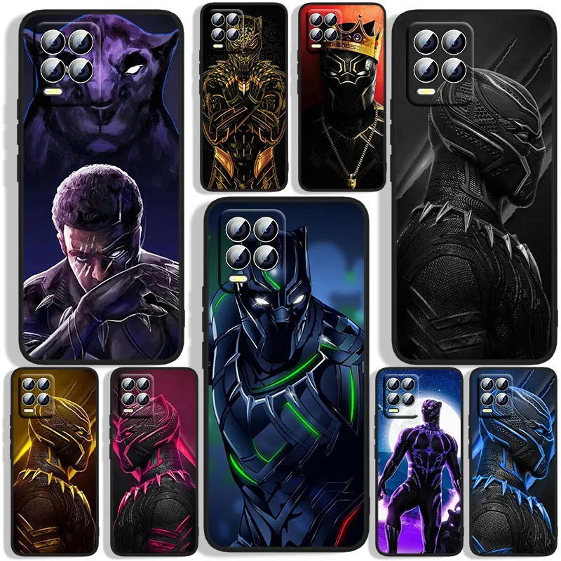 

Marvel black panther side face Phone Case For OPPO Realme C2 C3 C11 C20 C21 C21Y Q3S Q5i X2 X3 Neo2 GT2 GT 3 Pro Black Silicone
