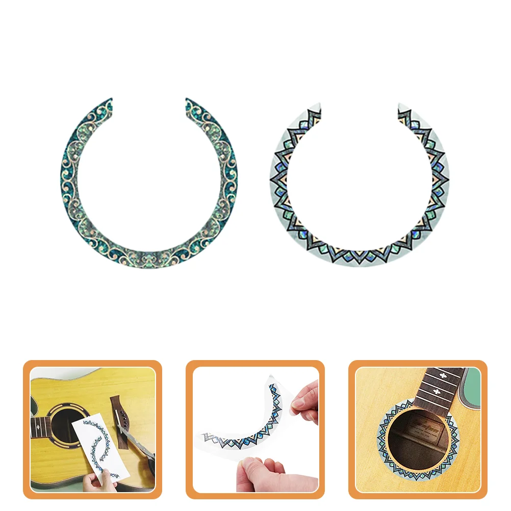 

Guitar Rosette Soundhole Sticker Sound Hole Decal Acoustic Inlay Classical Accessories Replacement Decals Decoration Ring