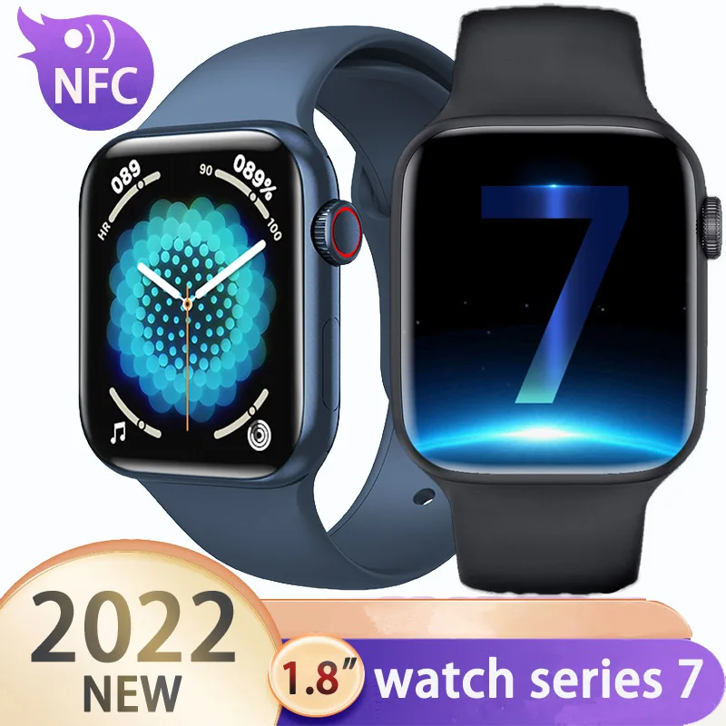 Смарт-часы 2022 S7 Серия 7 для мужчин NFC Bluetooth Вызов пользовательские циферблаты