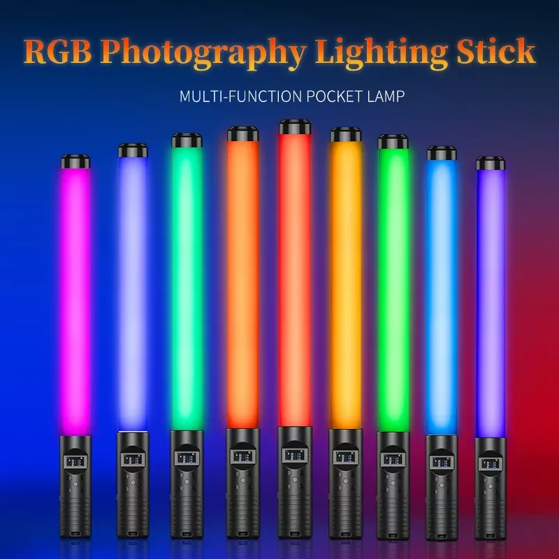 

RGB Handheld LED Light Wand Colorful Photography Lighting Stick 10 Modes Rechargeable Photo Studio Fill Lamp For Youtube Video