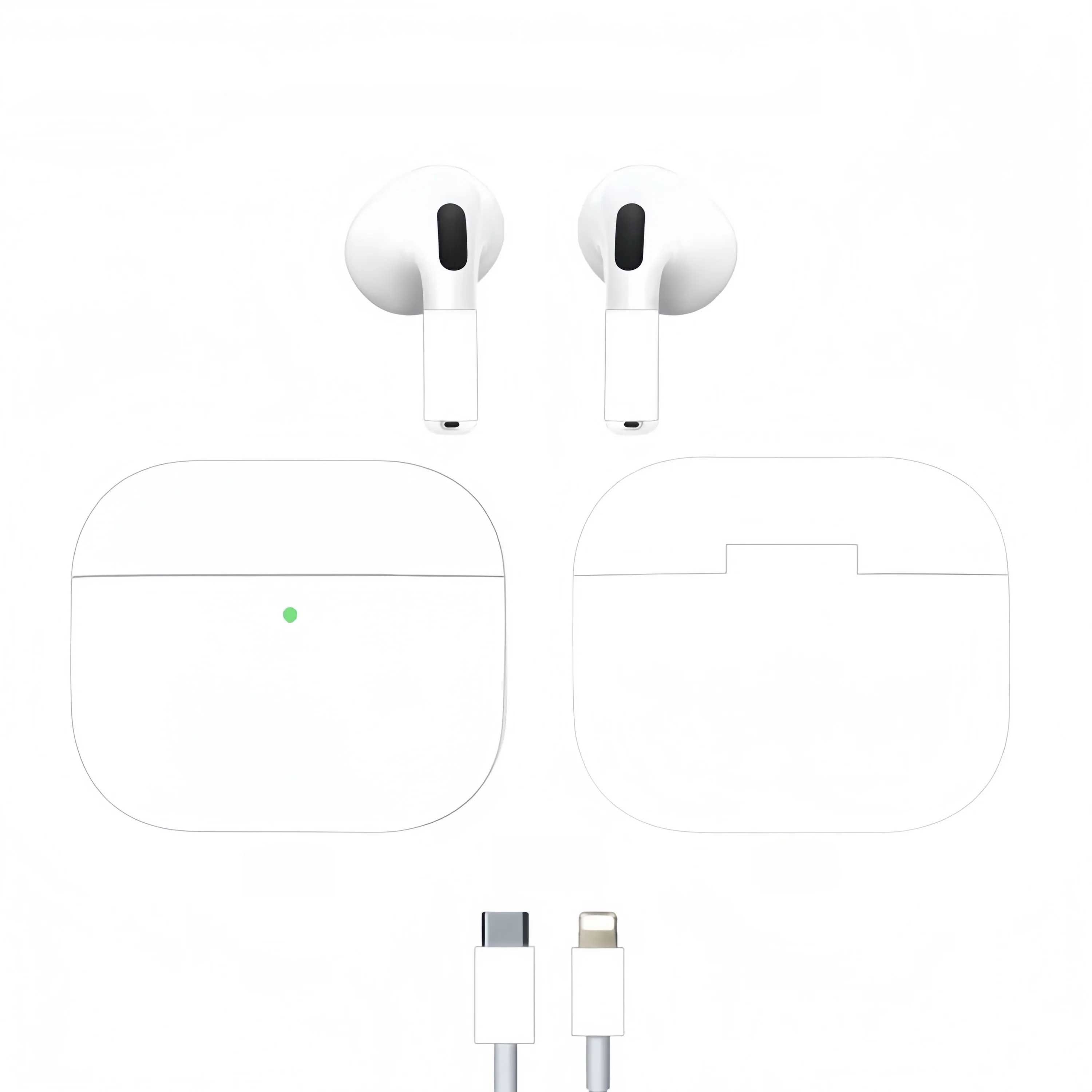 Фото 2 шт. матовая наклейка для AirPods Pro 3, защитная пленка для всего тела, наклейка для AirPods Pro 3, 2 шт. №2