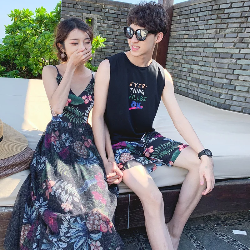 Одежда для пар новые летние товары мужское и женское пляжное праздничное платье