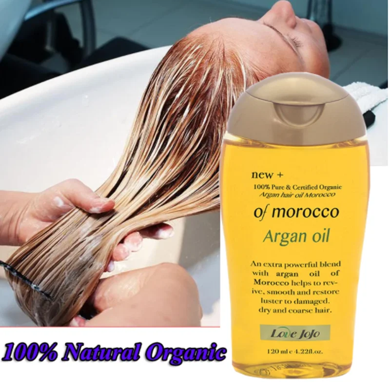 

120ml 100% Natural Organic Morocco Argan Oil No-wash Repairing Dry Damage Hair Treatment Oil Hair Care Scalp Essential Oil