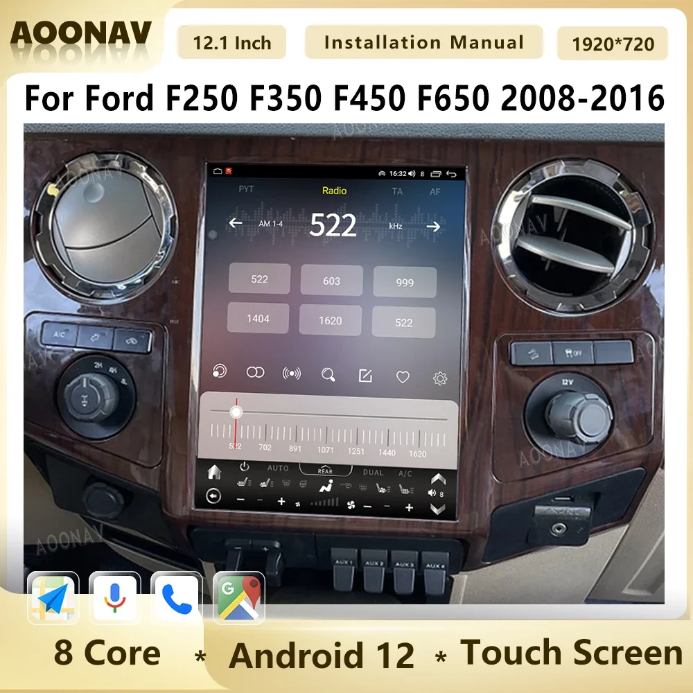 

Автомагнитола для Ford F250 F350 F450 F650 12,1-2008, 2016 дюйма, Android 12