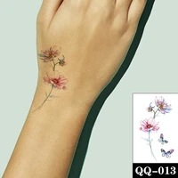 temporary tattoo stickers watercolor butterfly meniscus flowers fake tattoos waterproof tatoo leg hand small size for women girl