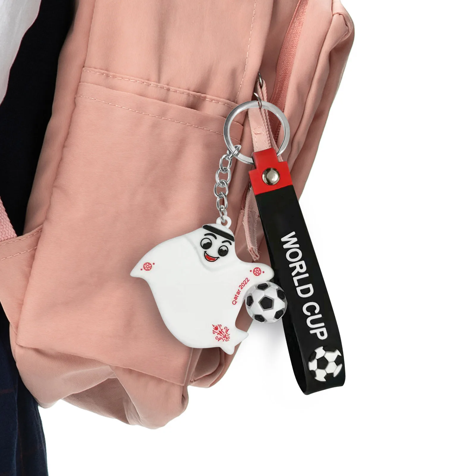 

2022 World Cup Mascot La'eeb Keychain Qatar La'eeb Key Chain Accessories Cute Cartoon Keyring Pendant Fashion Trinket Lovely Ke