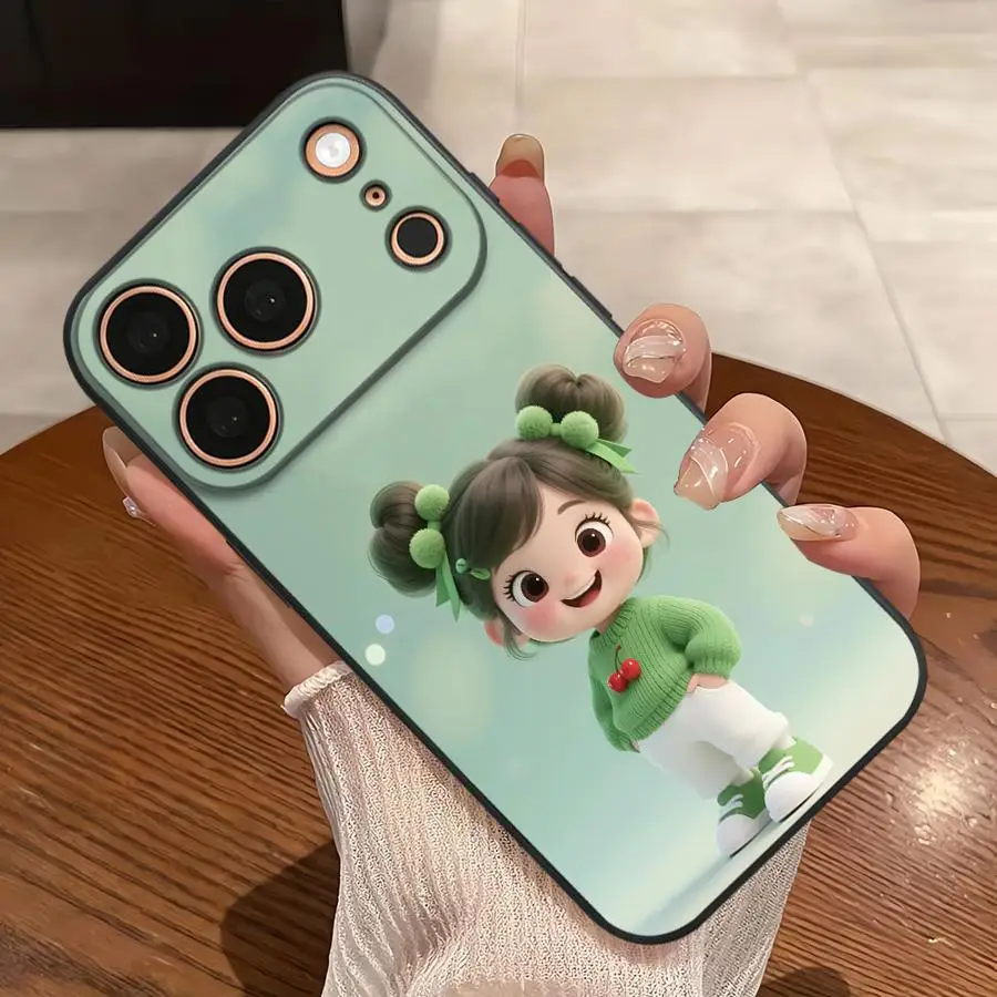 Фото Чехол для телефона Funda Phone Cover для Apple iPhone 17 Pro Max 12 14 13 XR XS MAX 16 15 Pro 7 8 11 17e Air Cartoon Girl №3