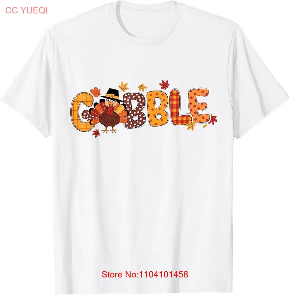Gobble Thanksgiving Turkey Fall Festive Design T-Shirt