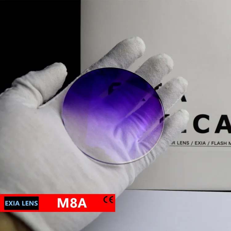 Фото Солнцезащитные очки EXIA M8A, линзы 1,61 MR-8 UV400, градиент, фиолетовый SHMC, антибликовый, подходит для очков без оправы, базовая кривая 3 №1