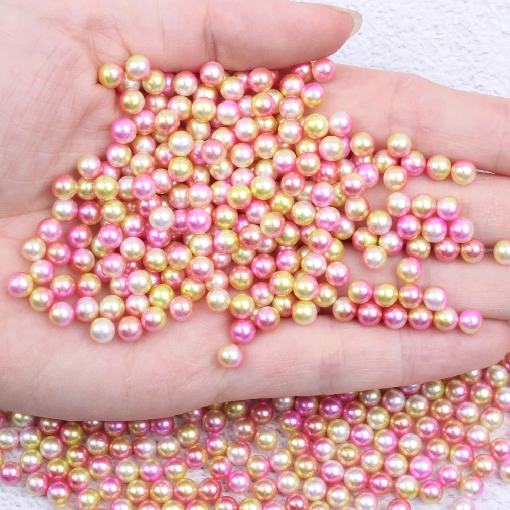 

10mm 1000pcs RainBow Color No Hole Round Pearls Imitation Pearls Craft Wedding Dresses DIY Jewelry Nail Art Decorations