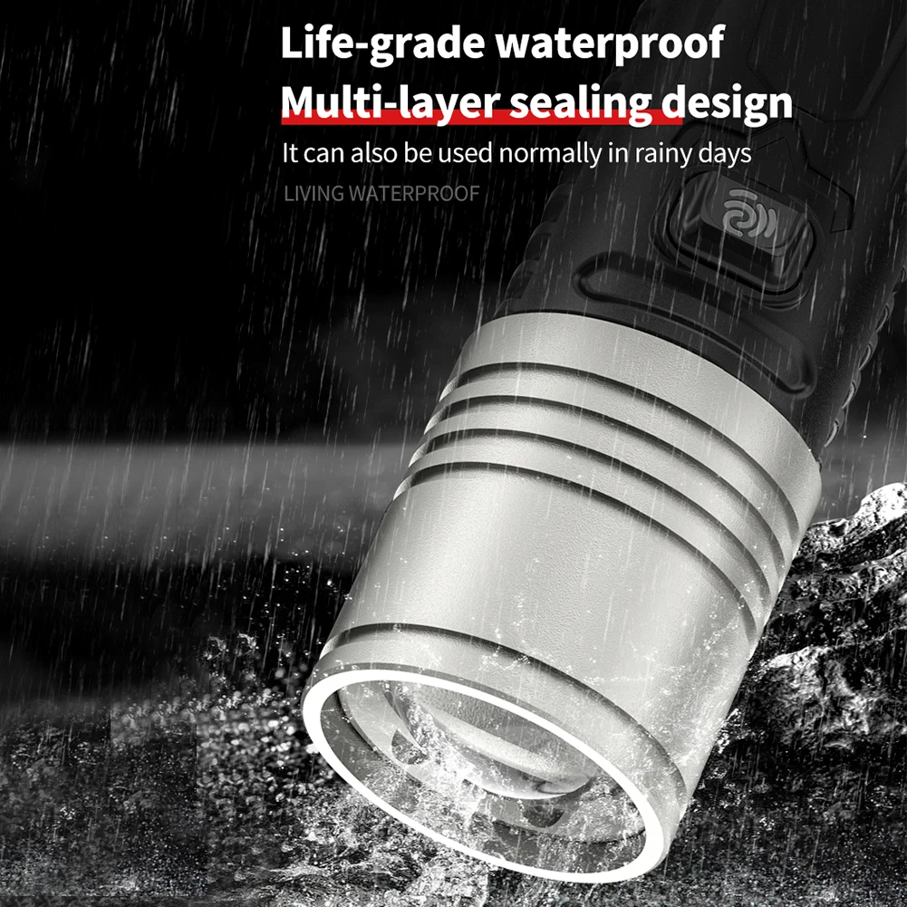 Фонарь с телескопическим увеличением 30 Вт IPX5 водонепроницаемый для походов