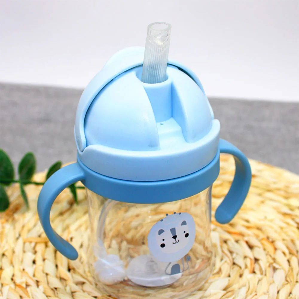 Baby Handle Water Cup, Flap, Children's Straw, Water Cup With Gravity Ball, Baby's Drinking Cup