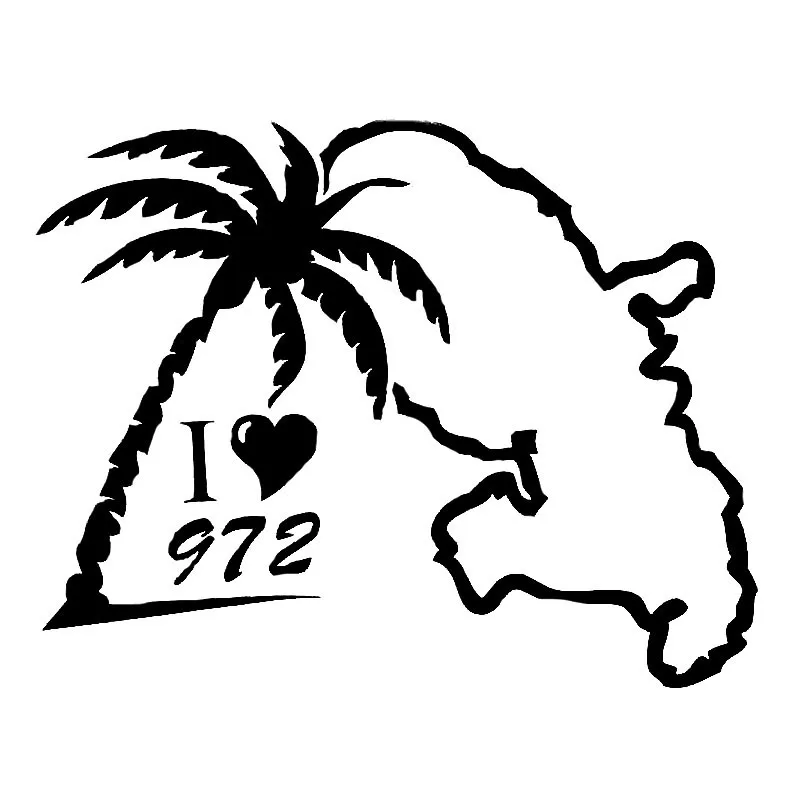 

I Love 972 Interesting Word Coconut Tree Vinyl Car Sticker Symmetrical Figure Window Decal
