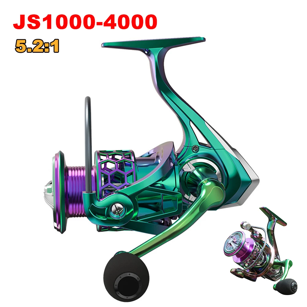 

Fishing Reel JS1000-4000 Spinning Reel 10KG Max Drag 3+1BB 5.2:1 Metal Spool Fishing Reel Tackle For Carp Fishing Accessories