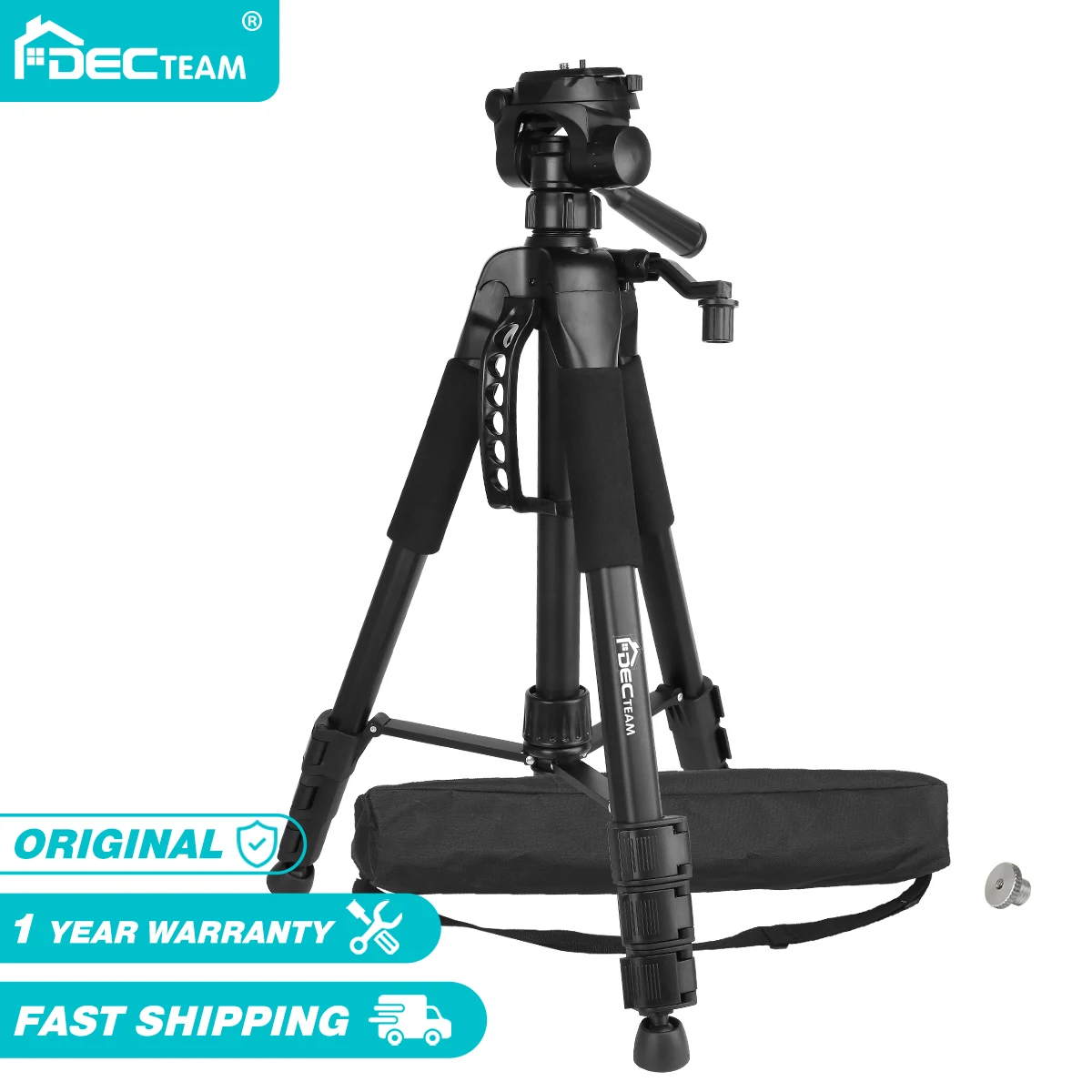 

Decteam 4-Section Tripod For Laser Level,Travel Camera Multi-Function 57"/146cm Adjustable Support of 1/4''5/8''& Bubble Level