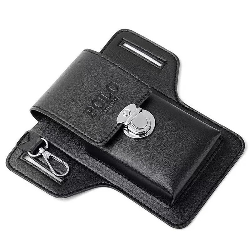 2023 Men's Waist Bag PU Leather Male Fanny Pack Mobile Phone Bag Construction Site Work Convenient Lightweight Hanging Waist Bel