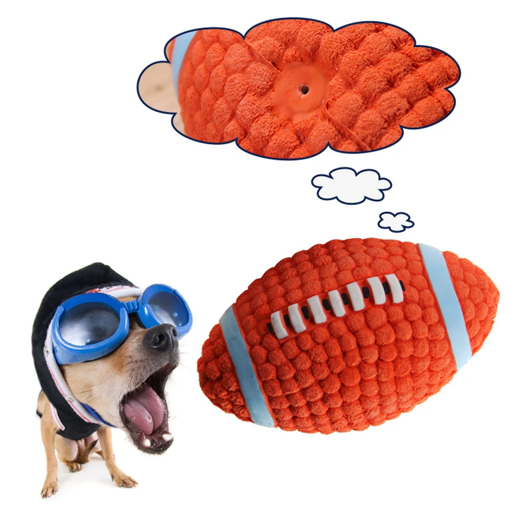 

Pet Dog Chew Bite Sound Squeaker Rugby Balls Toys for Pet Puppy Dog Teeth Training Supplies