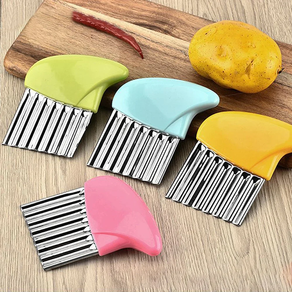 Резак для картофеля, волнистый нож из нержавеющей стали, резак для картофеля, кухонный резак для овощей, резак для приготовления пищи