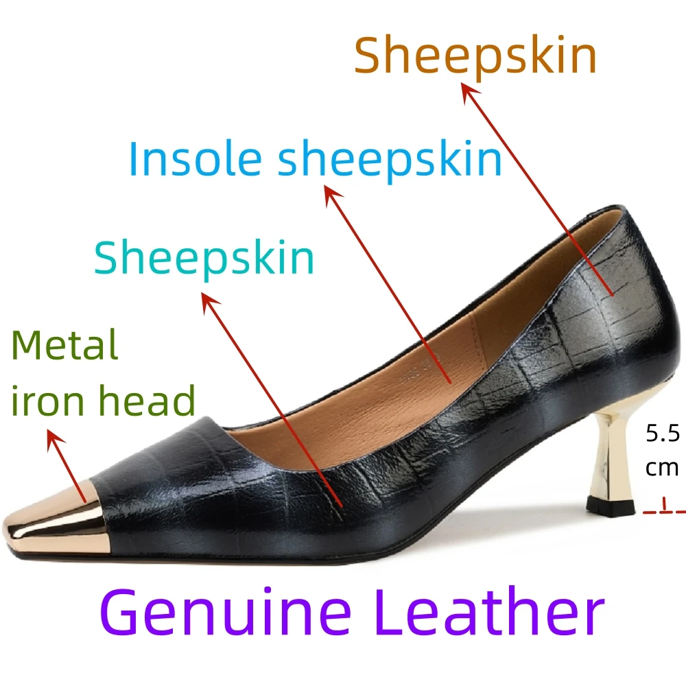 [EUNICE yun】брендовые женские туфли на шпильке с квадратным носком из натуральной