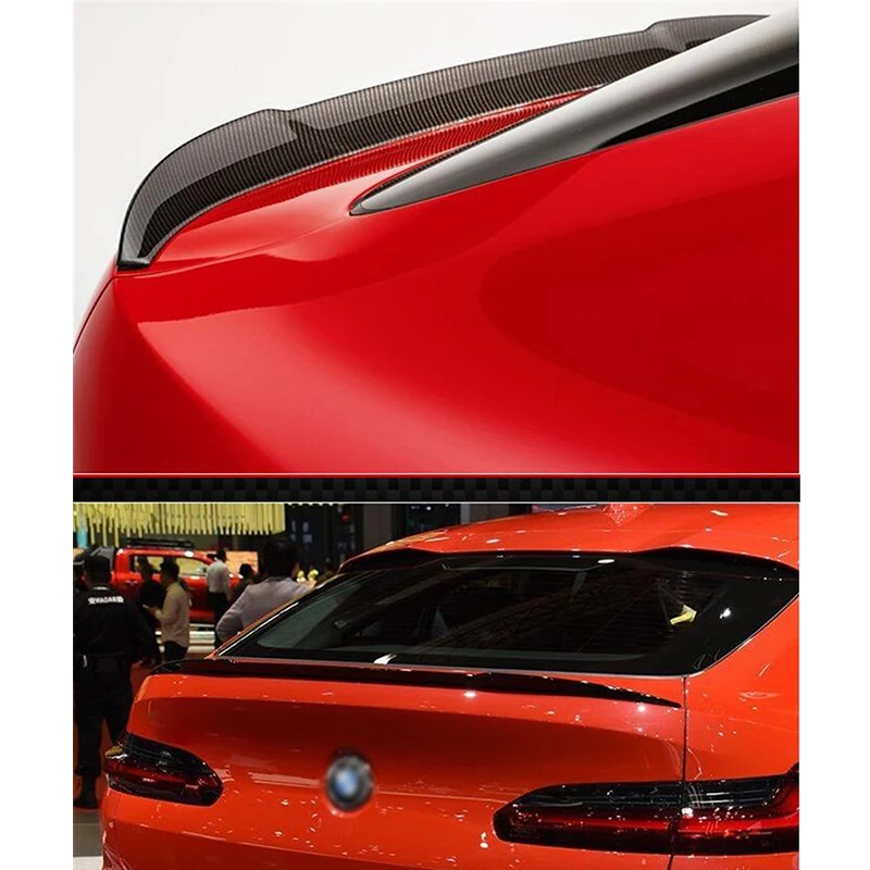 

For Real Carbon Fiber Spoiler Accessories NEW BMW X4 G02 Car Trunk Rear Lip Refit Tail Wing Black Body Kit CS Style 2019-2022