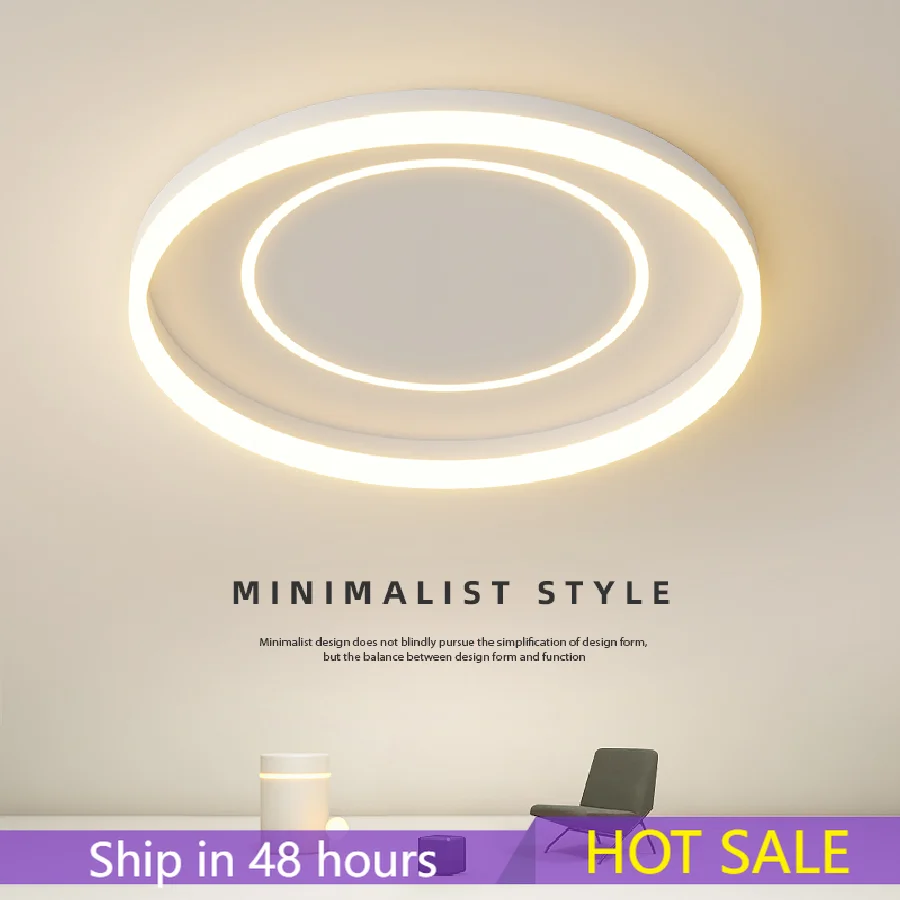 

Living Room Ceiling Led Lights Nordic Modern Minimalist Atmosphere 2022 New Hall Chandelier Ring Home Loft Decor Main Pink Lamp