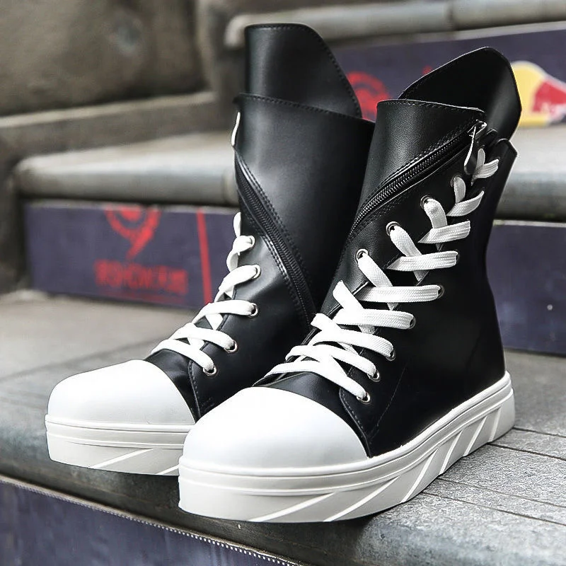 

2022 New Cowboy Ankle Boots Shoes For Men Sneaker Men Casual Shoes Luxury Trainers High-Top Autumn Streetwear Chunky Boots Men