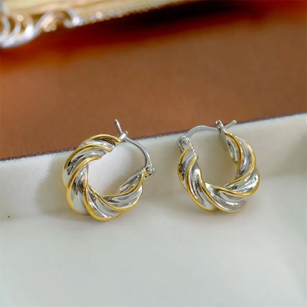 Панк-рок твист разноцветные массивные круглые серьги с круглой пряжкой для ушей