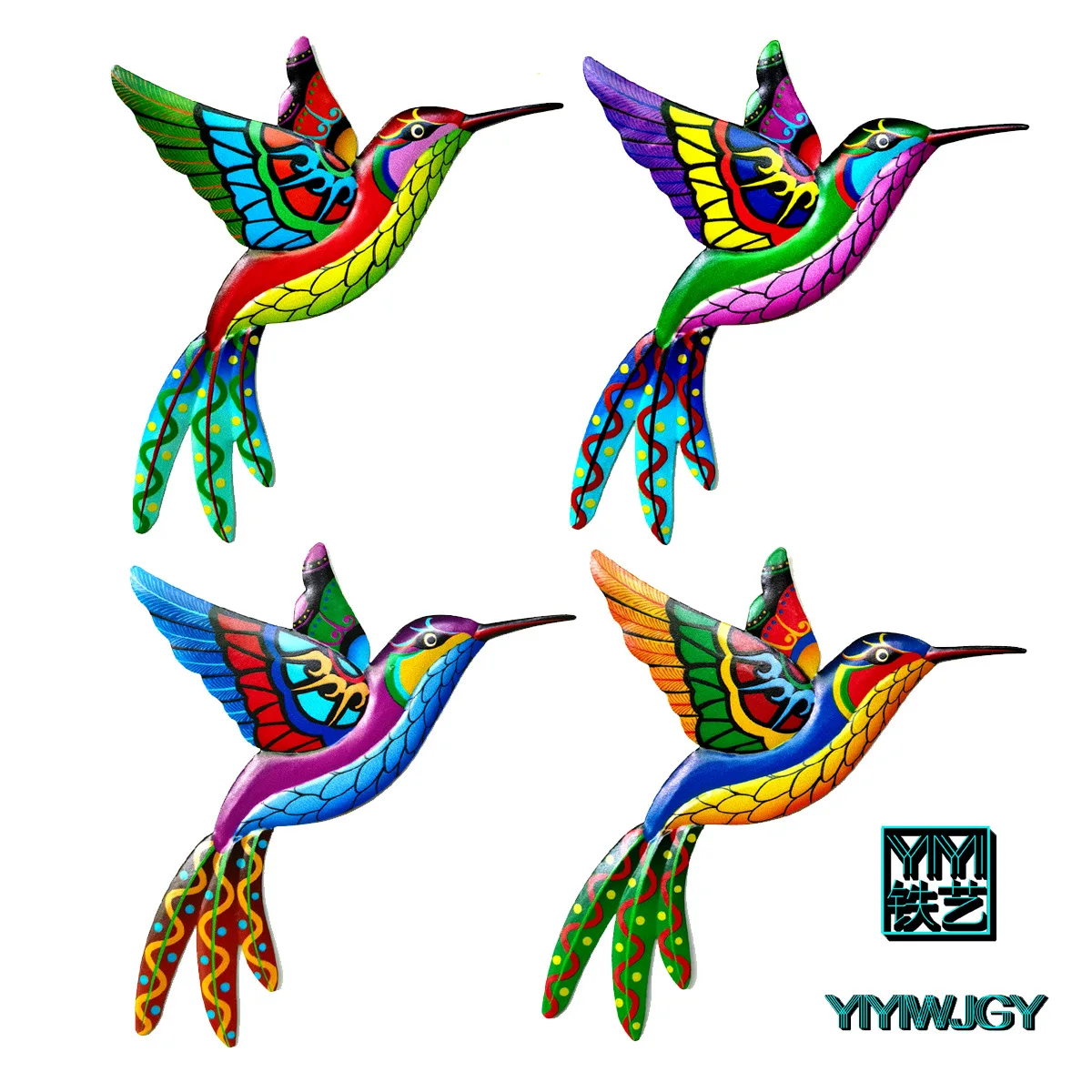 

Wrought Iron Hummingbird Ornament Metal Wall Art Decor Hanging Crafts for Home Living Room Bedroom Outdoor Garden Decor