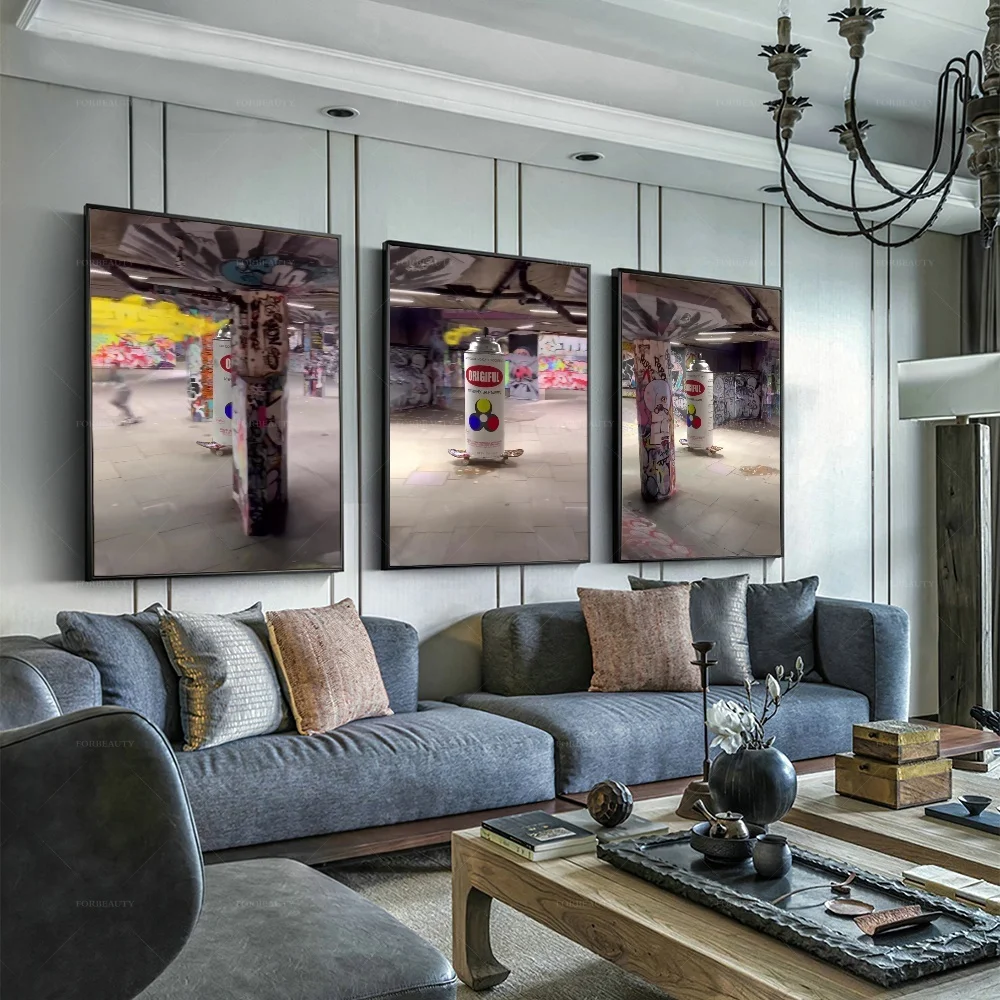 

Forbeauty большая банка краски абстрактные Масляные картины распылительная печать холст живопись для кровати настенное искусство