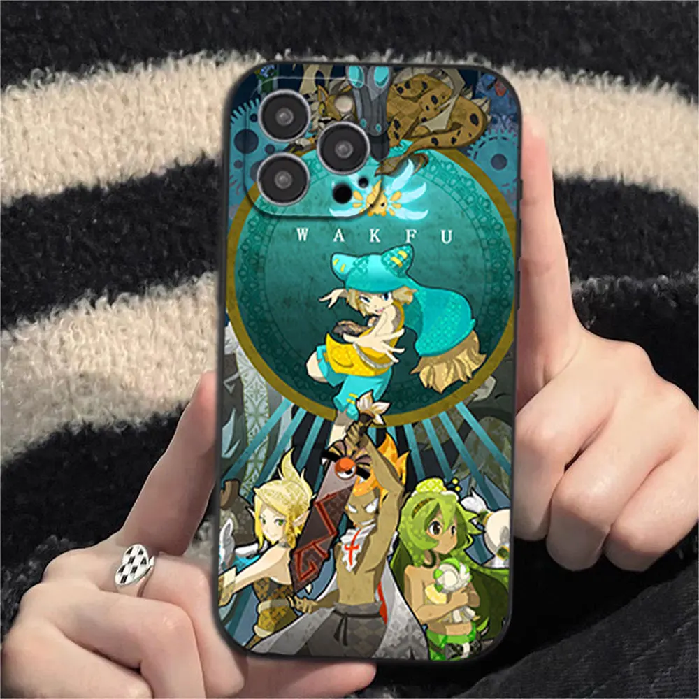 Чехол для телефона Game W-Wakfu iPhone 12 11 13 14 15 16 Pro Plus черный мягкий силиконовый чехол