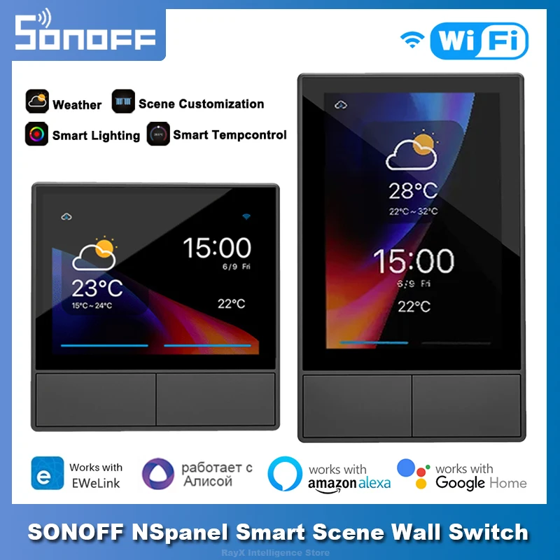 Interruptor de Cena Controle de Tela Sensível ao Toque Controle de Voz Casa do Google Sonoff Nspanel Wi-fi Inteligente – Eua Tudo-em-um Via Ewelink Alice Alexa ue