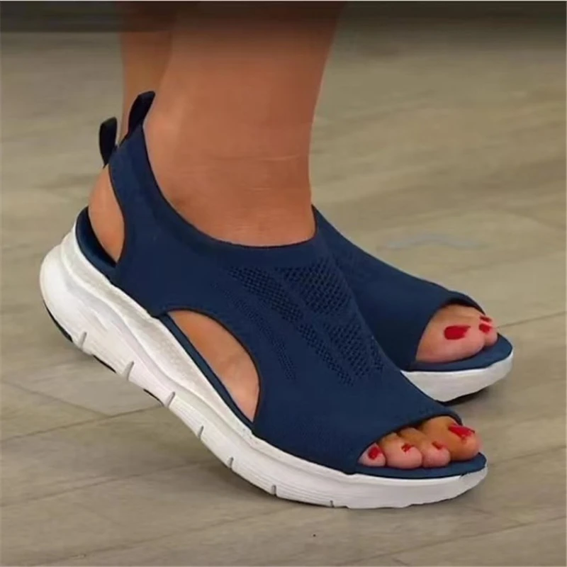 

Women's summer shoes Mesh fish platform sandals open toe wedge sandals large size casual sports women's shoes Zapatillas Muje