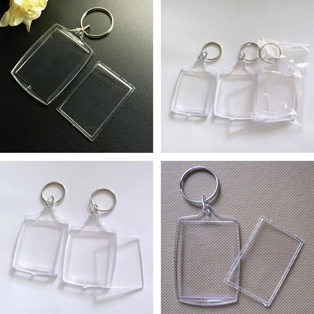 

Photo Keychain Key Frame Acrylic Keychains Transparent Keyrings Diy Custom Holder Ring Keyring Rings Photospicture Frames Snap