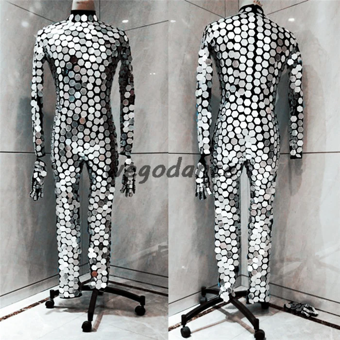

Customize New Sexy Women Mirrors Jumpsuit Dancer Costume