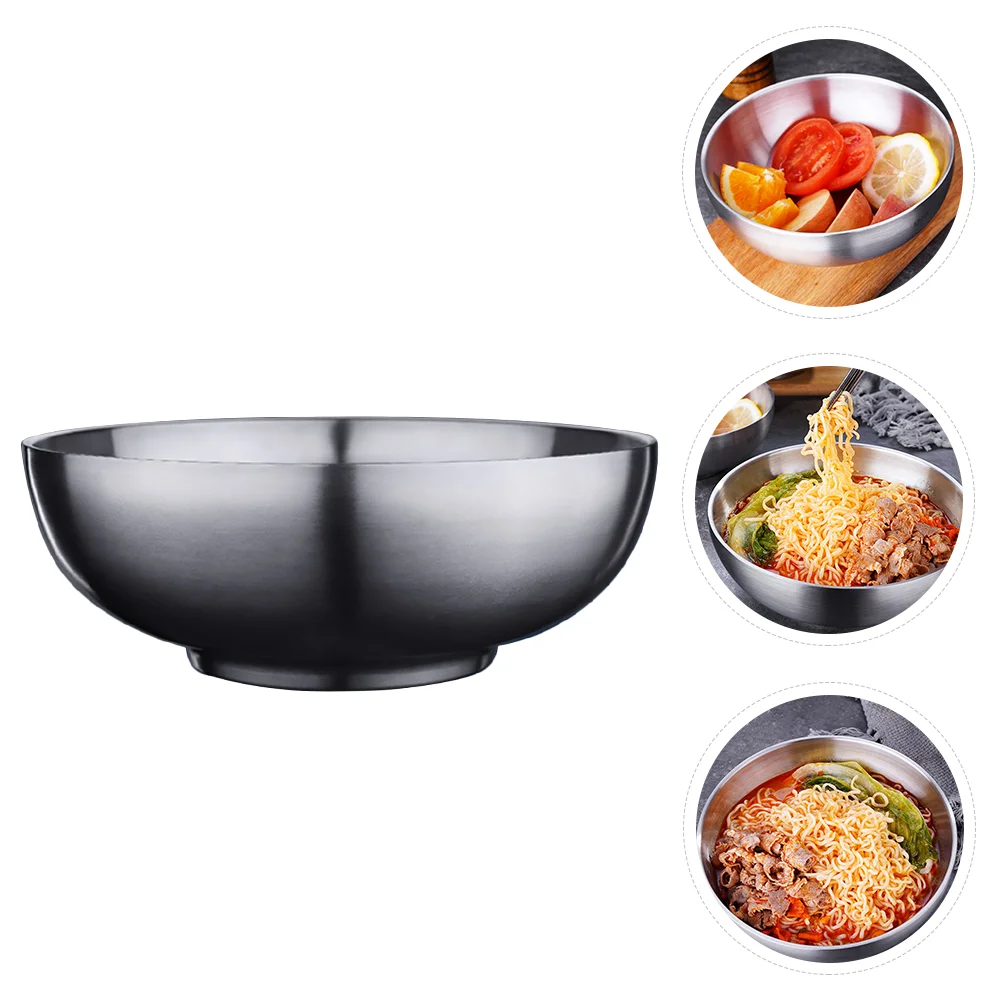 

Bowl Bowls Steel Stainless Metal Soup Ricesalad Ramen Large Serving Dish Pasta Cereal Noodle Mixing Dinner Prep Container
