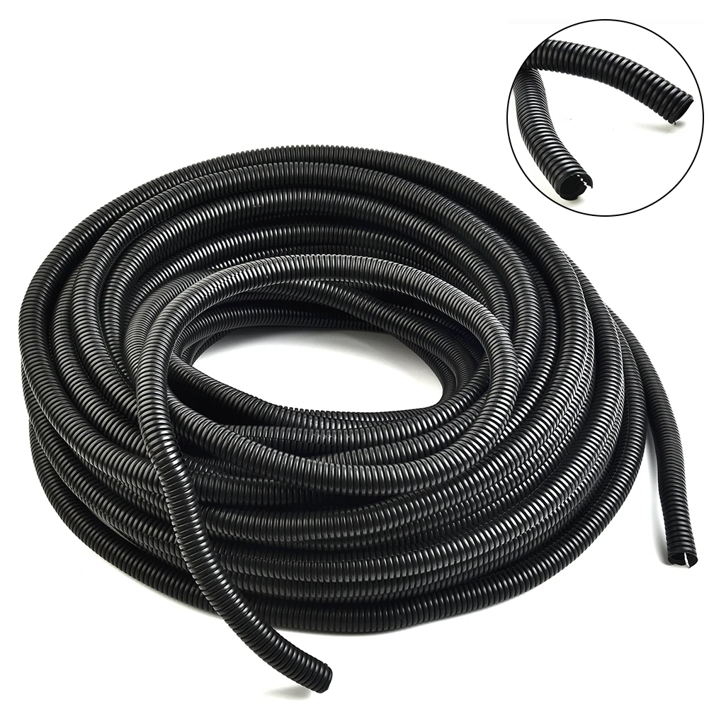 

98ft Split Loom Tubing1/2inch Wire Loom Conduit Black Sleeve Tube Pipe Cable Protective Tube Conduit Hose Cover Electrical Cable