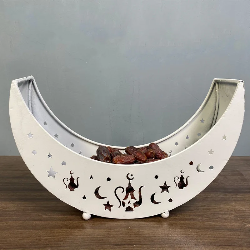 

Eid Mubarak Moon Dessert Tray Ramadan Festival Food Storage Tray Muslim Islamic Party Supplies Tableware Dessert Food Container