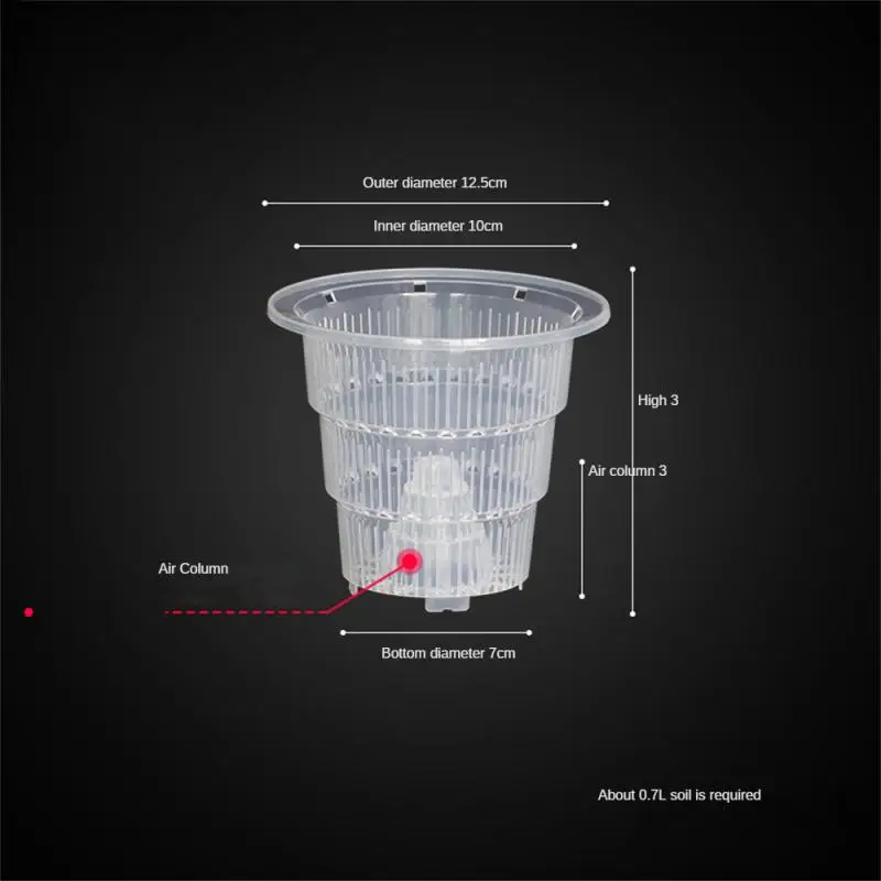 

Breathable Resin Plastic Pot Change Root Structure Transparent Plant Basin High Transparency Control Root Growth Flowerpot
